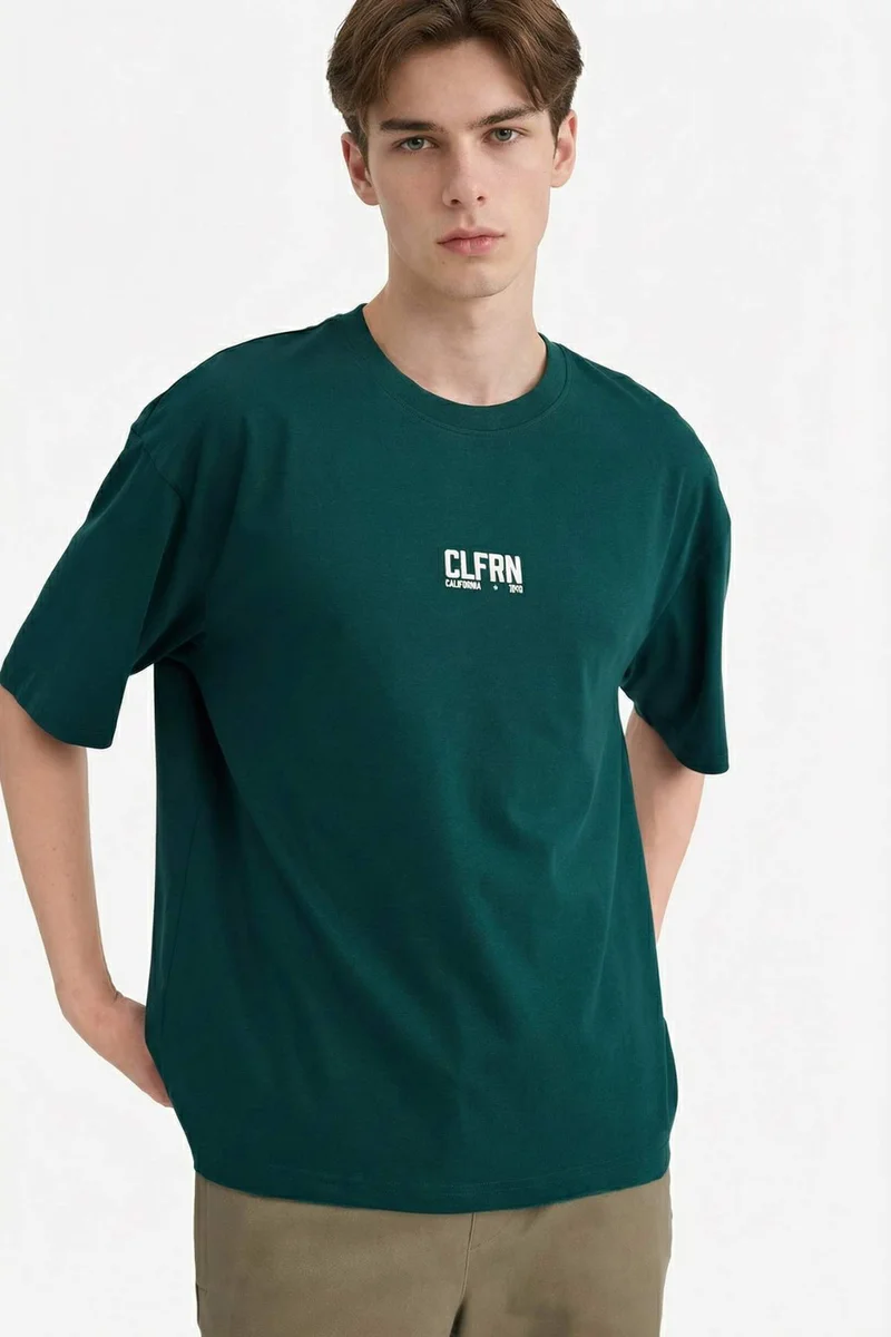 ديفاكتو Boxy Fit Printed Cotton T-shirt