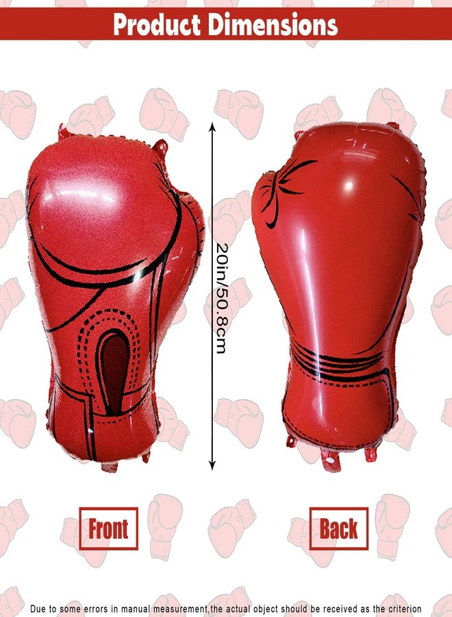 Ysqool 4Pcs Inflatable Boxing Gloves Balloons, Boxing Birthday Party Decorations, Red Wrestling Party Supplies Balloons for Boys Men Fight Sports Theme Boxer Party Decor, 20 Inch - Image 2