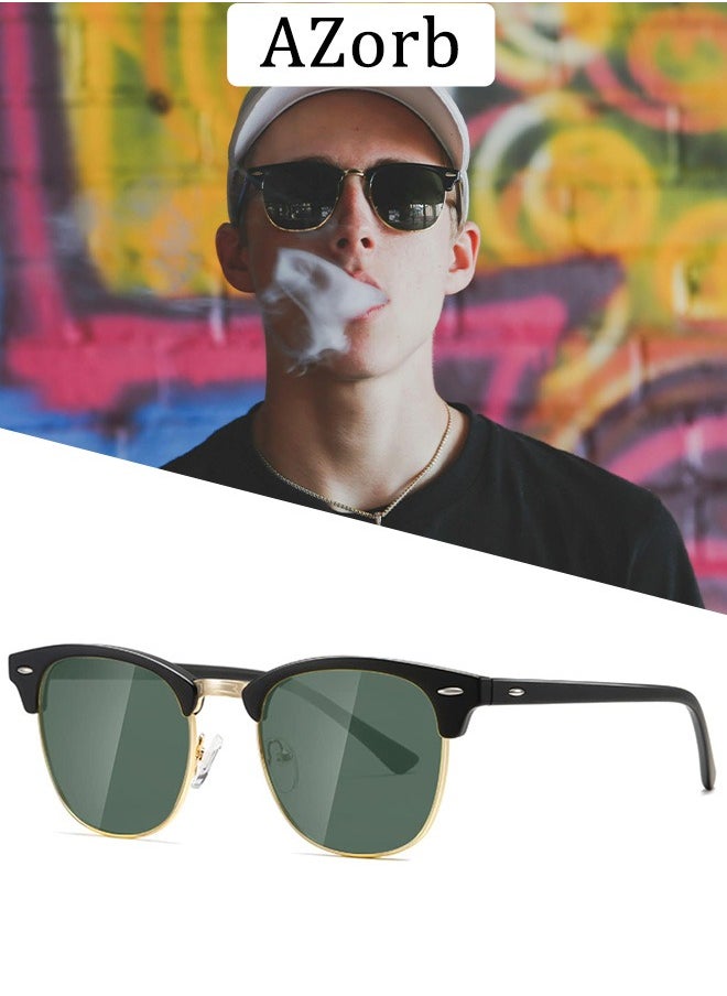 AZorb Semi Frame Sunglasses Men Women High Quality Classic Design Men's Ladies Sun Glassess Fashion Retro Sunglass Accessories UV400 Protection Shades for Driving Travel Daily  - Image 1