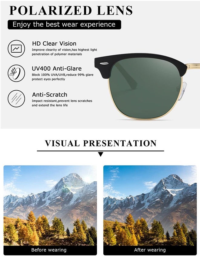 AZorb Semi Frame Sunglasses Men Women High Quality Classic Design Men's Ladies Sun Glassess Fashion Retro Sunglass Accessories UV400 Protection Shades for Driving Travel Daily  - Image 2
