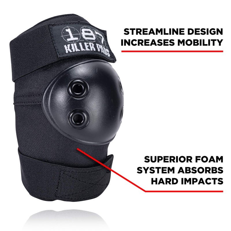 187 Killer Pads Six Pack Pad Set, Elbow Pads, Knee Pads, and Wrist Guards - Ideal for Skateboarding, Roller Skating, and Inline Skating - Image 4