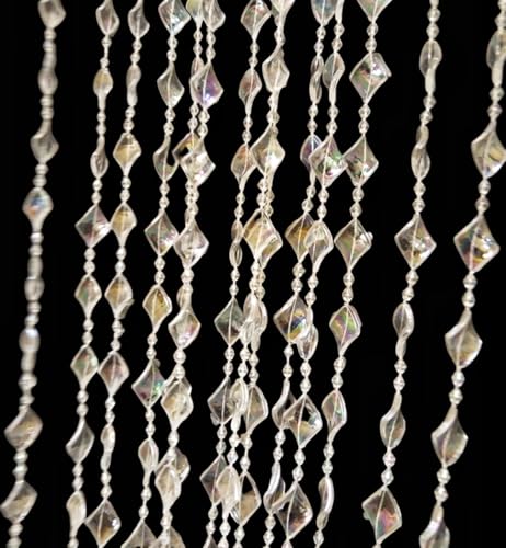 ave split Beaded Curtain Doorways Acrylic Hanging Door Beads String Curtains Tassel Room Divider Screen Decor for Doorway Window Living Room Wedding 050-f-g (Shiny Transparent) - Image 3