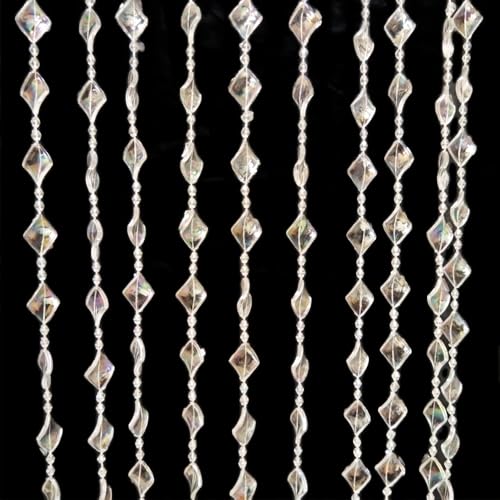 ave split Beaded Curtain Doorways Acrylic Hanging Door Beads String Curtains Tassel Room Divider Screen Decor for Doorway Window Living Room Wedding 050-f-g (Shiny Transparent) - Image 2