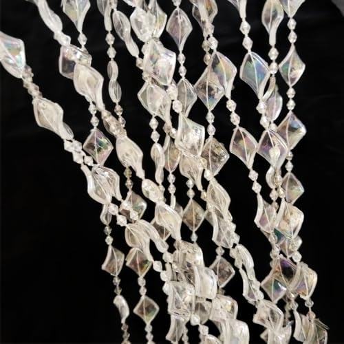 ave split Beaded Curtain Doorways Acrylic Hanging Door Beads String Curtains Tassel Room Divider Screen Decor for Doorway Window Living Room Wedding 050-f-g (Shiny Transparent) - Image 4