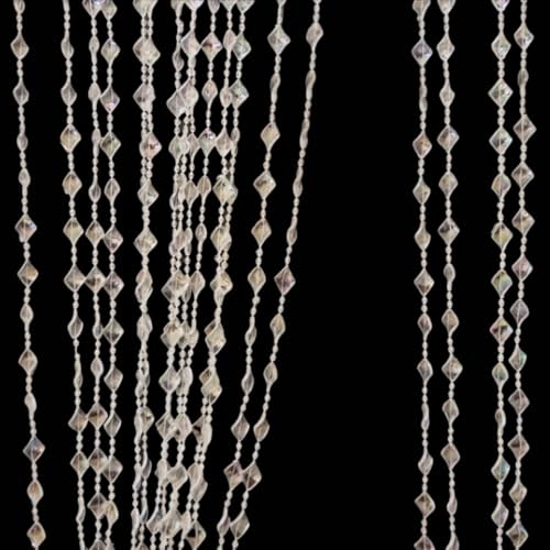 ave split Beaded Curtain Doorways Acrylic Hanging Door Beads String Curtains Tassel Room Divider Screen Decor for Doorway Window Living Room Wedding 050-f-g (Shiny Transparent) - Image 1