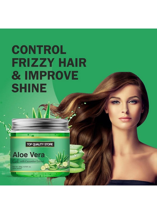 Top Quality Store Green Aloe Vera skin Gel 100% Pure Natural Gel - Ideal for Skin, Face, Acne Scars, Hair Care, Moisturizer & Dark - Image 3