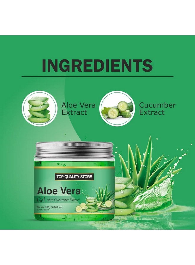 Top Quality Store Green Aloe Vera skin Gel 100% Pure Natural Gel - Ideal for Skin, Face, Acne Scars, Hair Care, Moisturizer & Dark - Image 5