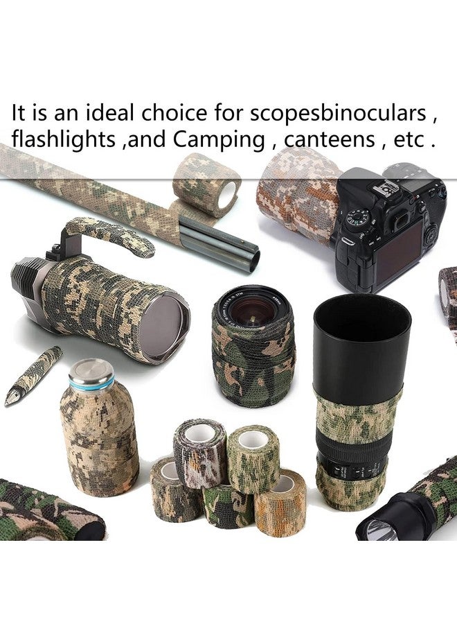 BOROLA Self-Adhesive Protective Camouflage Tape Cling Scope Wrap Camo Stretch Bandage For Camping,Flashlights,Bicycle,Range Finder Camera Etc.（4Pcs, Jungle Camo - Image 5