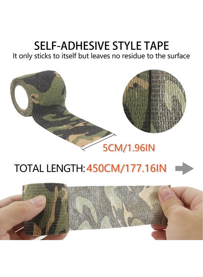 BOROLA Self-Adhesive Protective Camouflage Tape Cling Scope Wrap Camo Stretch Bandage For Camping,Flashlights,Bicycle,Range Finder Camera Etc.（4Pcs, Jungle Camo - Image 2