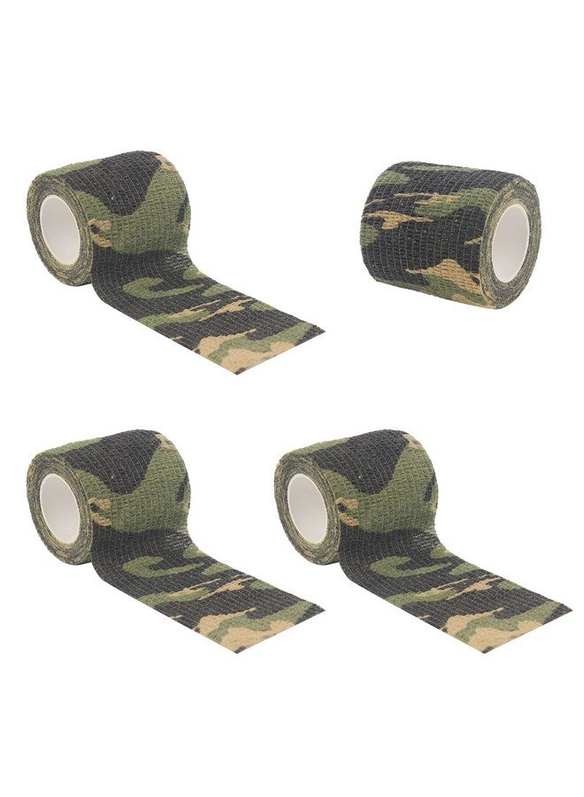 BOROLA Self-Adhesive Protective Camouflage Tape Cling Scope Wrap Camo Stretch Bandage For Camping,Flashlights,Bicycle,Range Finder Camera Etc.（4Pcs, Jungle Camo - Image 1