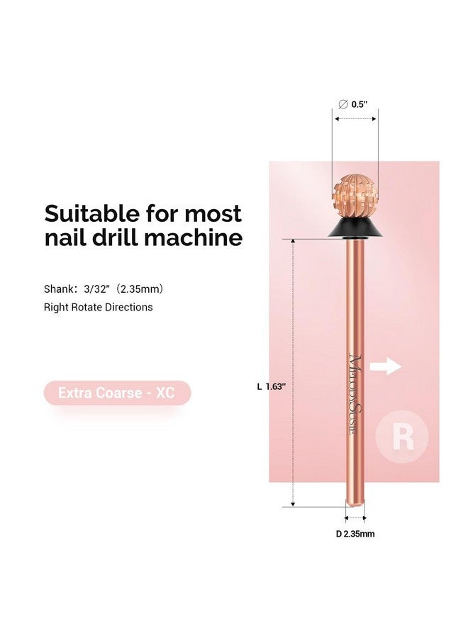 ميلودي سوزي بت باديكير على شكل كرة 5.0 مم، بتات كربيد التنجستن 3/32 بوصة، مناسبة لإزالة مسامير القدم والجلد الميت وبشرة الأظافر، بت للمبتدئين، ذهبي وردي، سلسلة بت-S، خشن للغاية - Image 5
