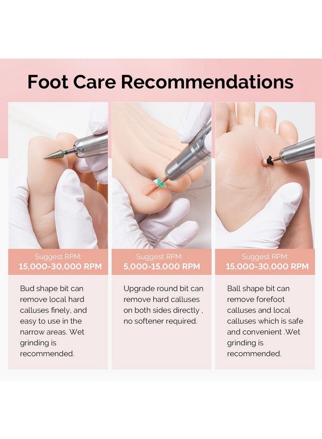 ميلودي سوزي بت باديكير على شكل كرة 5.0 مم، بتات كربيد التنجستن 3/32 بوصة، مناسبة لإزالة مسامير القدم والجلد الميت وبشرة الأظافر، بت للمبتدئين، ذهبي وردي، سلسلة بت-S، خشن للغاية - Image 3