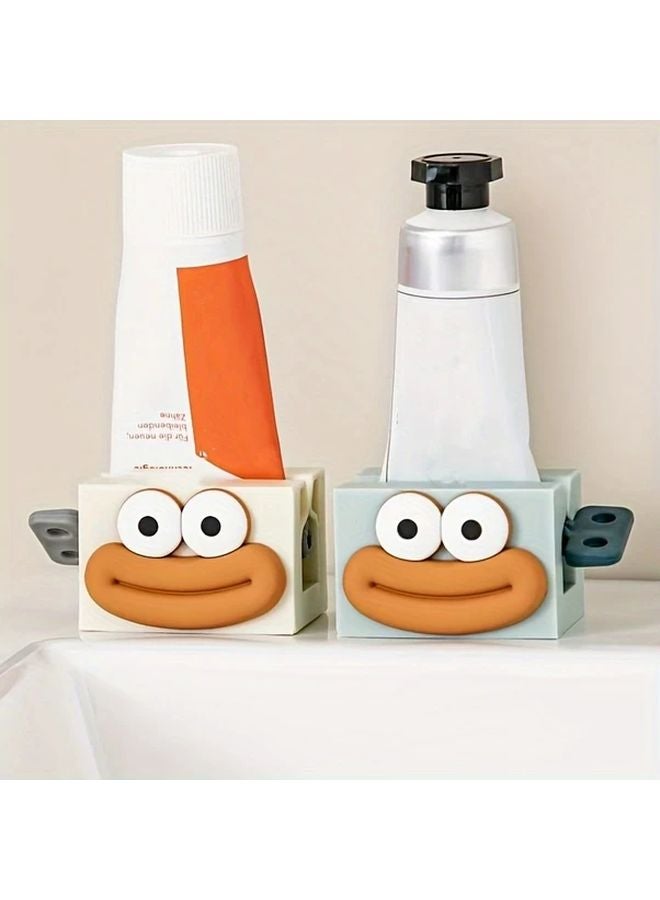 White Manual Toothpaste Dispenser Easy Squeeze Sausage Mouth Design Bathroom Accessory - Image 1