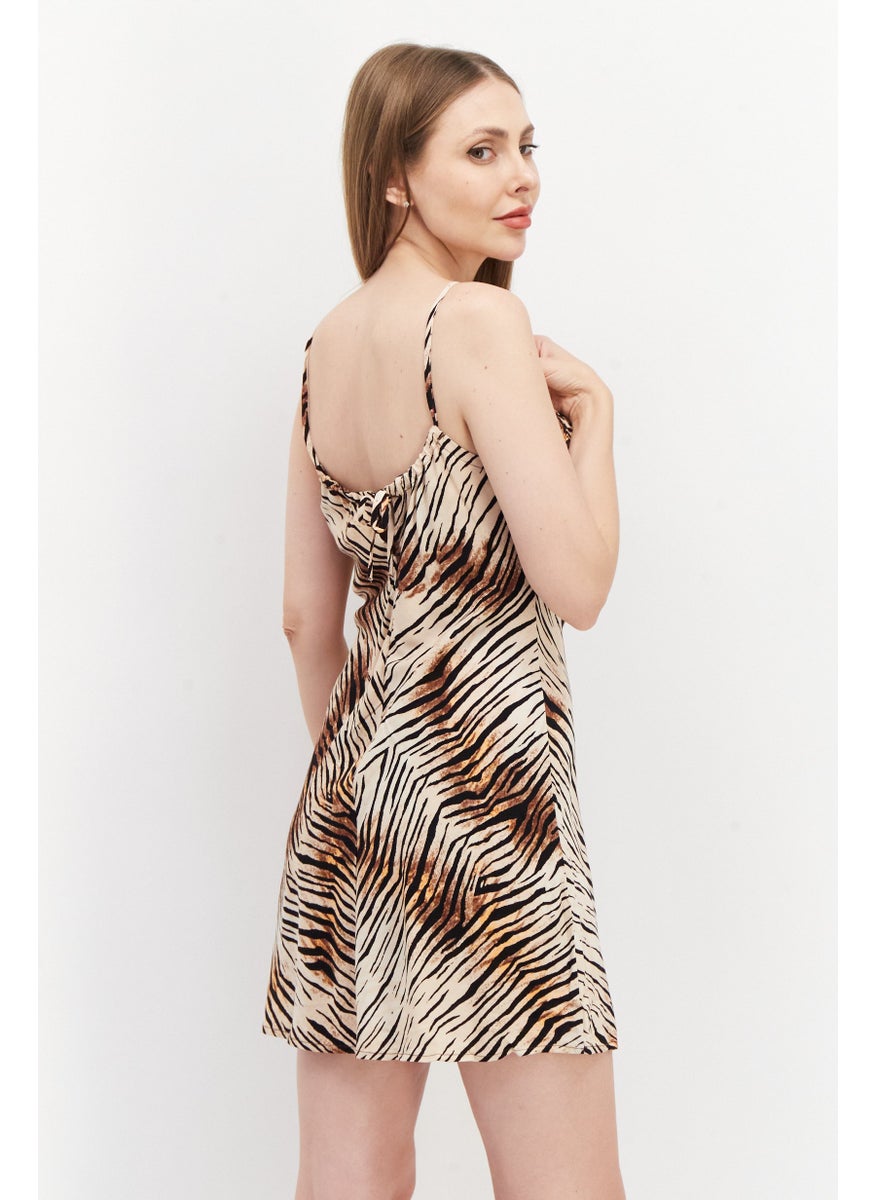 rvca Women Animal Print Mini Dress, Black  - Image 2