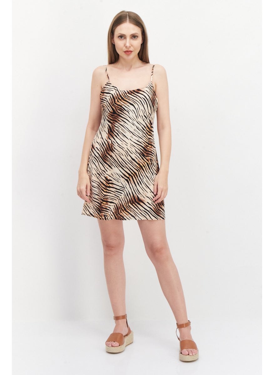 rvca Women Animal Print Mini Dress, Black  - Image 4