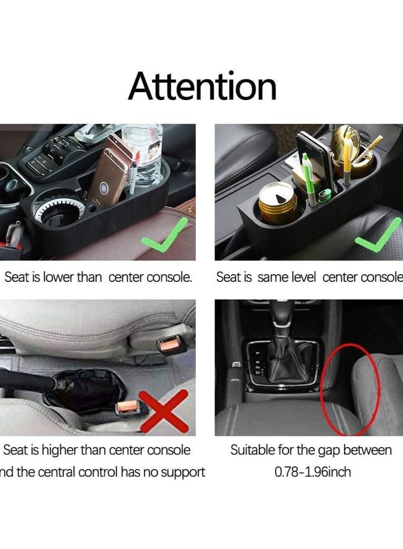 Generic 2 Pack Car Seat Gap Organizer Storage Box Cup Holder Car Console Side Pockets PU Leather Cellphones Key Cards Sunglasses Small Items Car Interior Accessories (Right and Left, Black)  - Image 4