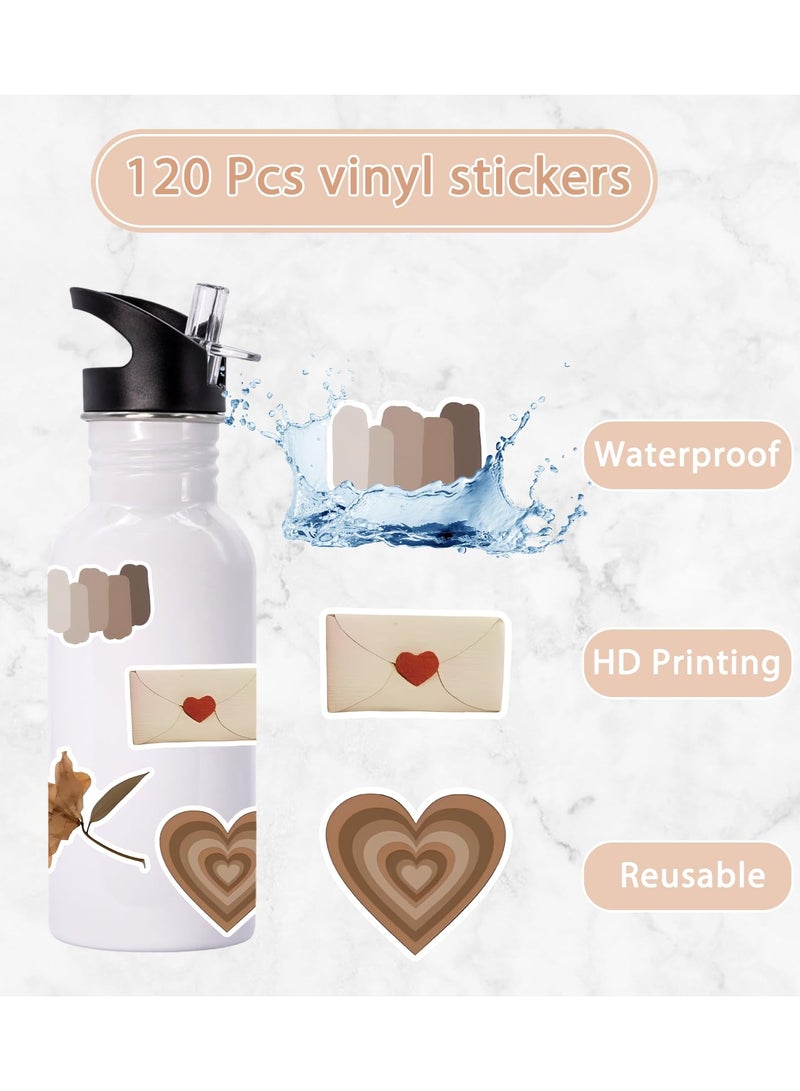 120Pcs Vintage Stickers, Waterproof Scrapbook Aesthetic Sticker, Daily Planner, Water Bottles, Handbook Junk Diary Stickers Teens Adults, Scrapbooking Supplies for DIY Paper Crafts - Image 2