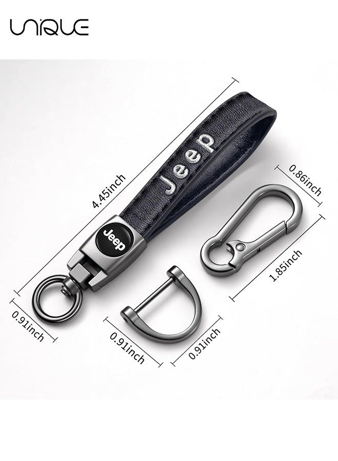 Unique Keychain - Jeep Key Chain - Leather Car Key Chain - Car Accessories - With Screwdriver - Black - Image 2
