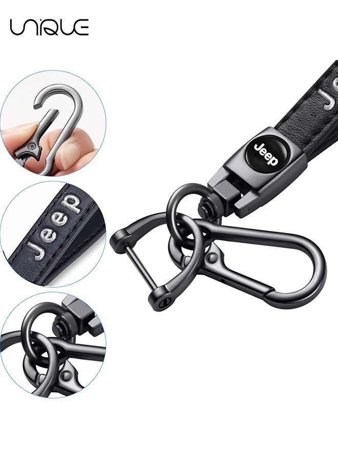 Unique Keychain - Jeep Key Chain - Leather Car Key Chain - Car Accessories - With Screwdriver - Black - Image 3