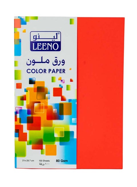 Paper Colored Solid A4 80g - RED 100 Sheets