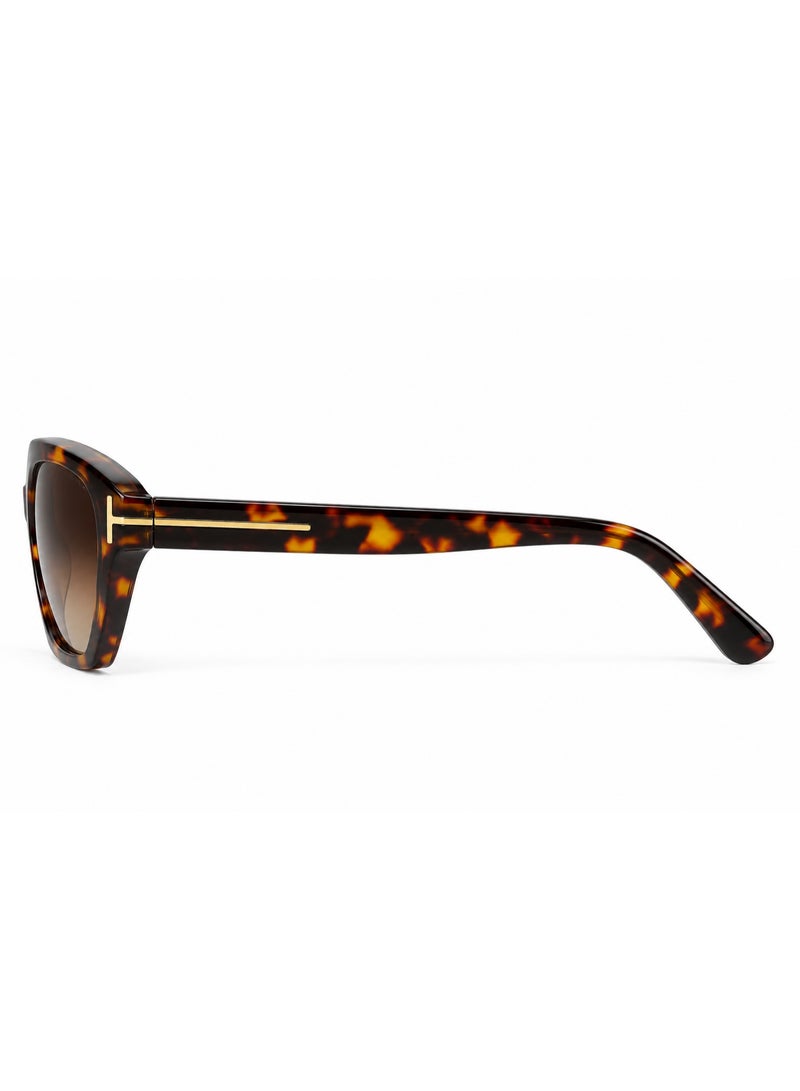 Geometric Cat-Eye Sunglasses with Tortoiseshell Frame and Brown Gradient Lenses - Image 3