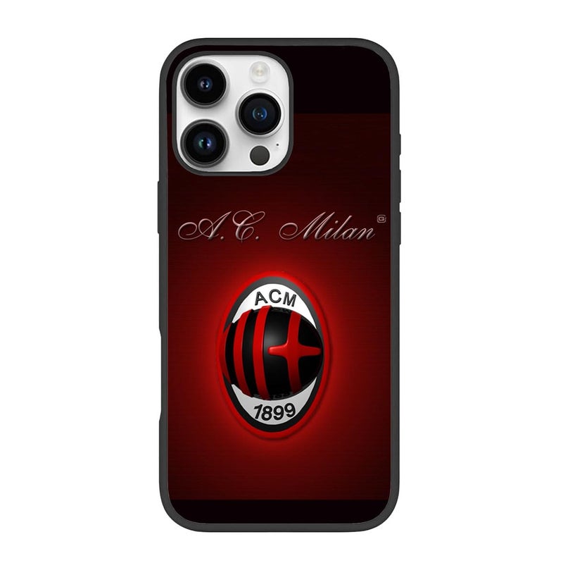 Silk Route AC Milan Design Italy FootballSoccer Club Mobile Back Cover for Apple iPhone 14 Pro Max Multicolor