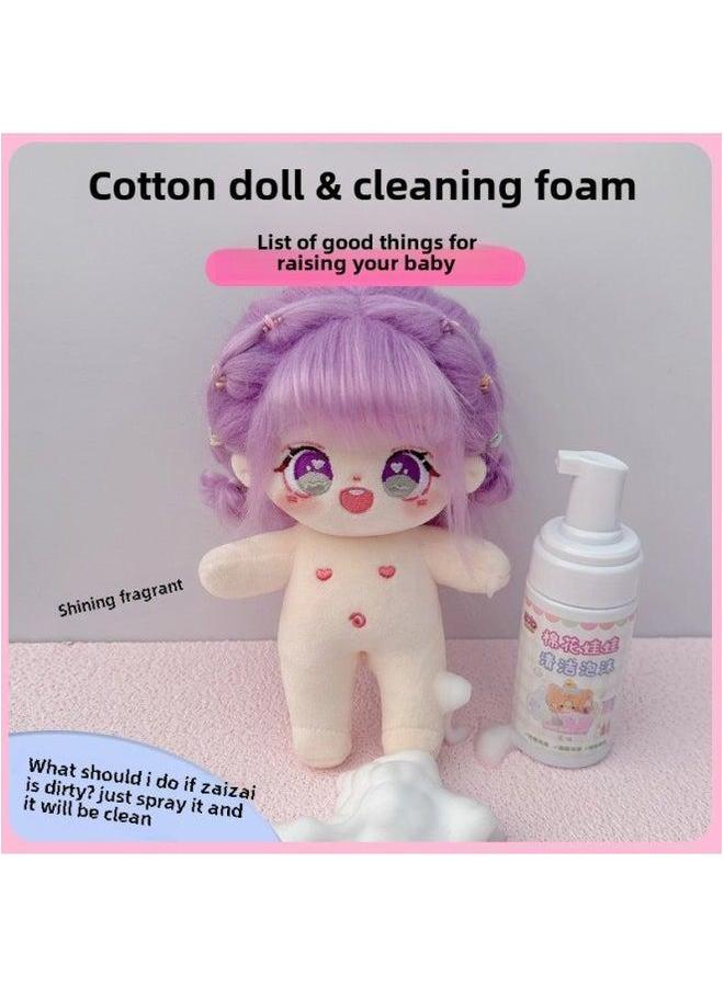 Cotton Doll Cleaner Blush Coat Cleaning Solution Foam Spray Plush Toy Cloth Dry Hair Care Solution-Color:100ml Strawberry Flavored Cleansing