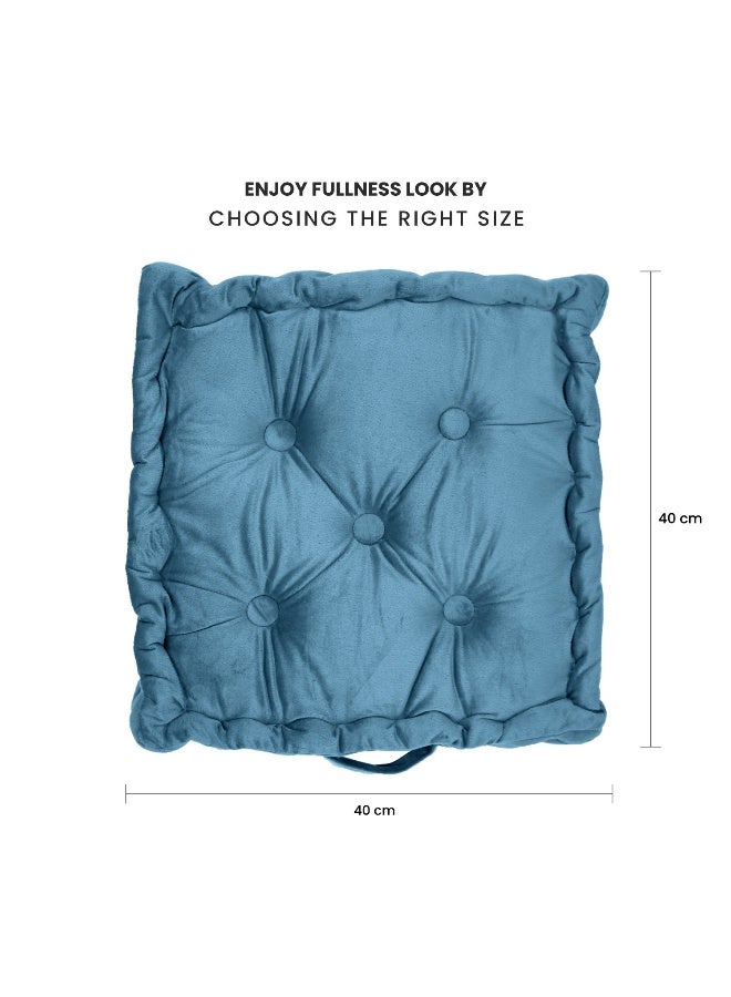 Rest Box Cushion Seat Pad Premium Velvet Chair Pad Adults Chair Armchair Navy Blue 40cm x 40cm + 8cm - Image 5