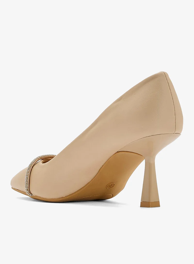 Ella Nude Diamante Heeled Pump for Women | Best Price UAE