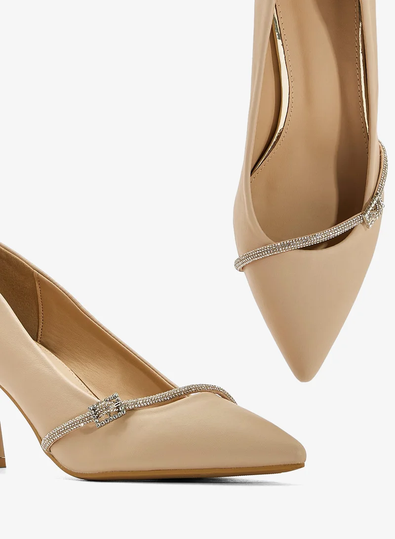 Ella Nude Diamante Heeled Pump for Women | Best Price UAE