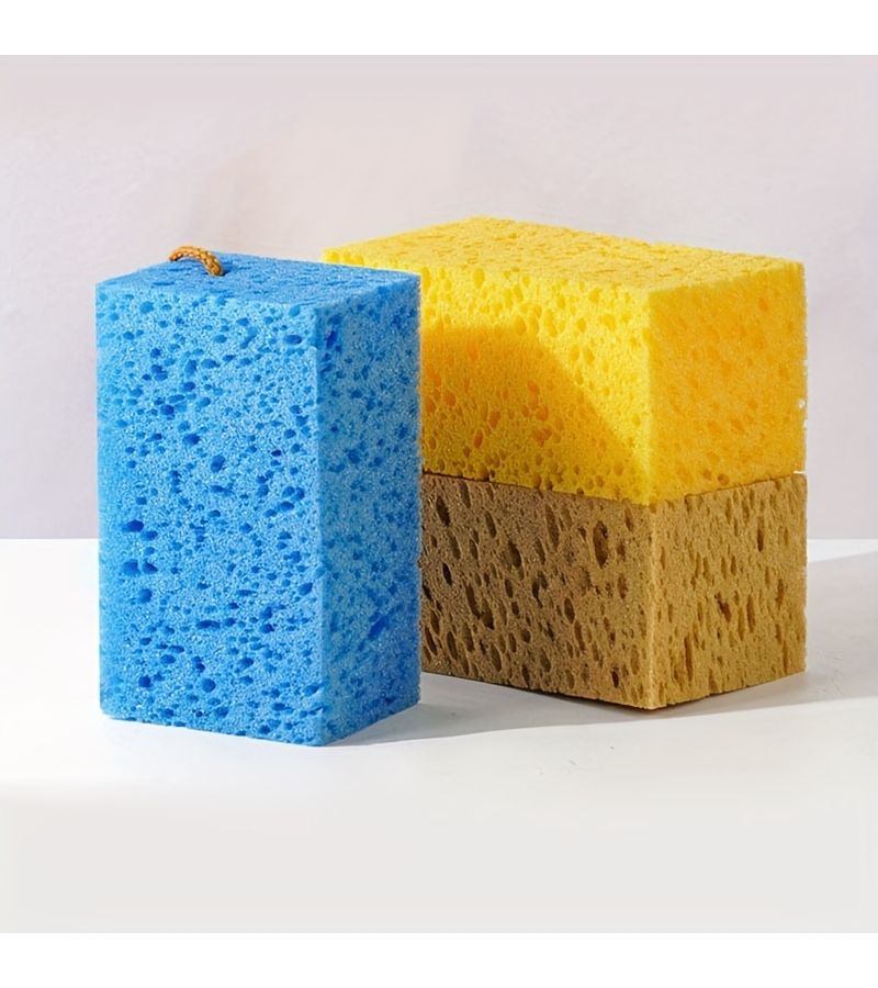 Premium Fiber Car Wash Sponge Brown 8.27x4.33x3.15 Inch Auto Maintenance - Image 2