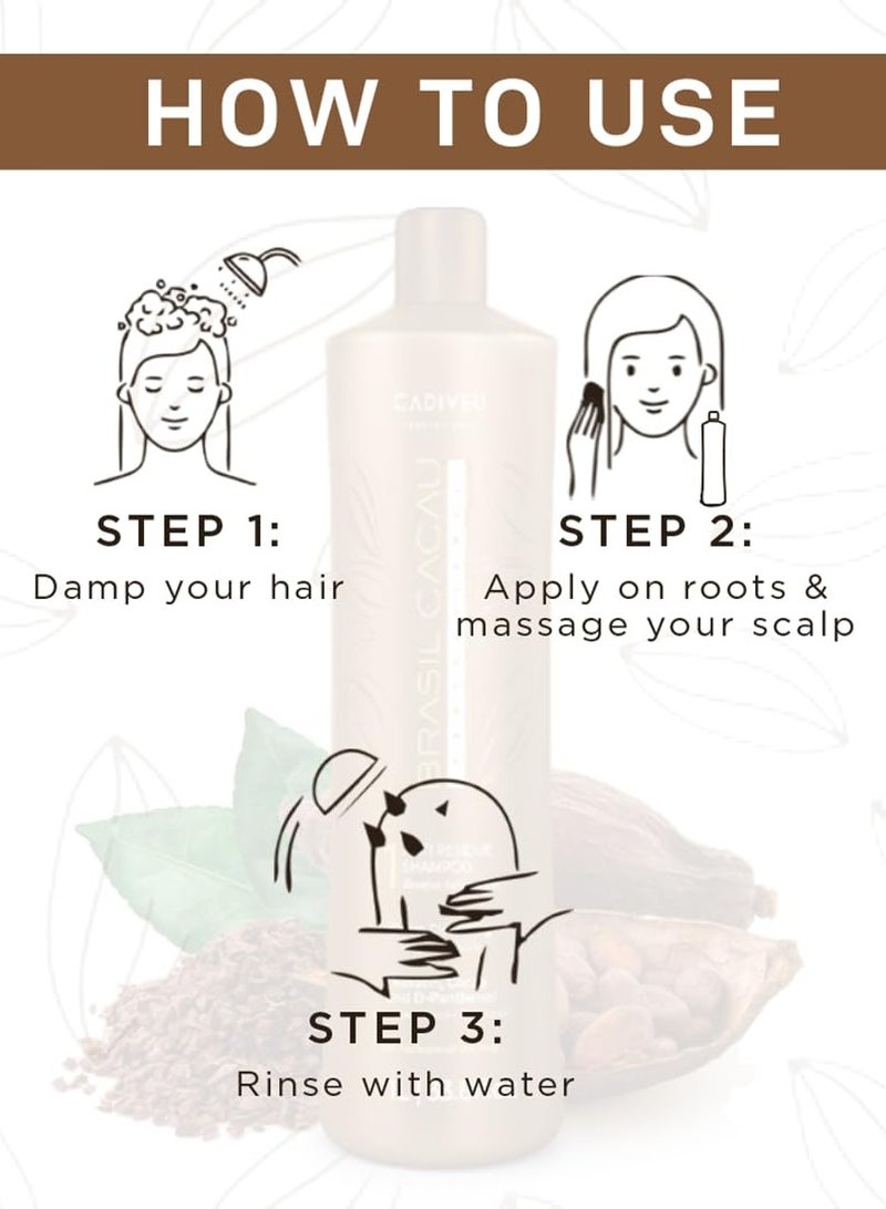 برازيل كاكاو شامبو مضاد للبقايا من تريت شجر البرازيل - 1 لتر مع برو فيتامين B5 وزيت شجرة الشاي - Image 4