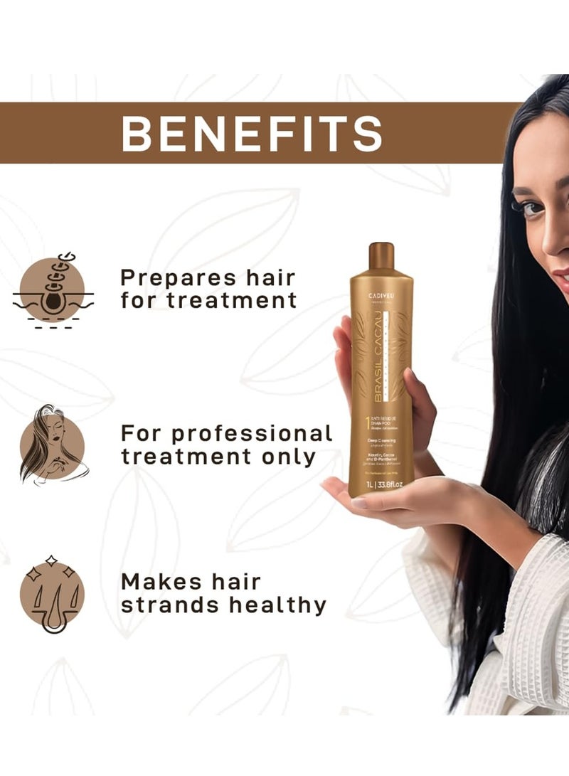 برازيل كاكاو شامبو مضاد للبقايا من تريت شجر البرازيل - 1 لتر مع برو فيتامين B5 وزيت شجرة الشاي - Image 5