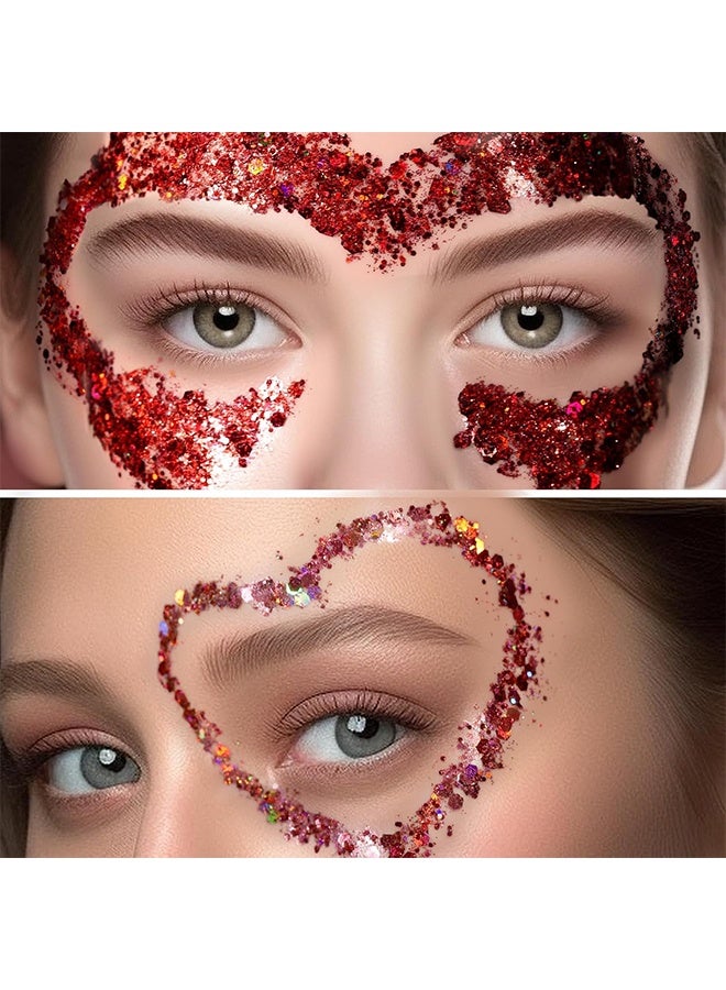 Teenitor Body Glitter Face Glitter Makeup Festival Glitter Gel, 12 Colors Face and Body Glitter Gel, Hair Glitter Gel, Glitter Gel Makeup, Glitter for Face and Hair - Image 4