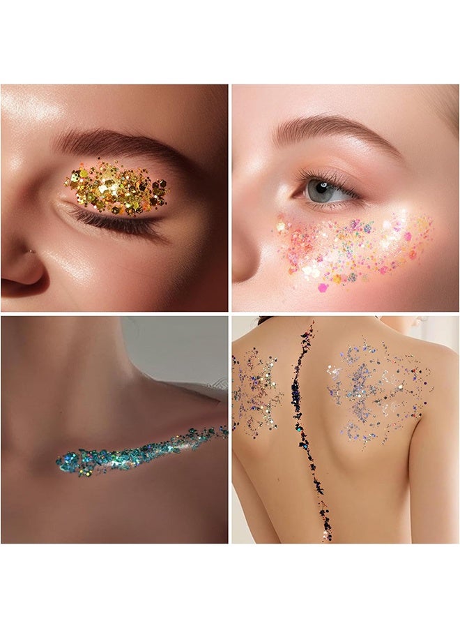Teenitor Body Glitter Face Glitter Makeup Festival Glitter Gel, 12 Colors Face and Body Glitter Gel, Hair Glitter Gel, Glitter Gel Makeup, Glitter for Face and Hair - Image 5