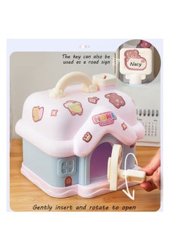 SYOSI Bank for Kids, Fairy Tales Cottage Bank with DIY Sticker Gift Key, Lovely Cream House Money Coin Bank Box for Girl, Great for Children's Birthday Gift or Home Decoration  - Image 3