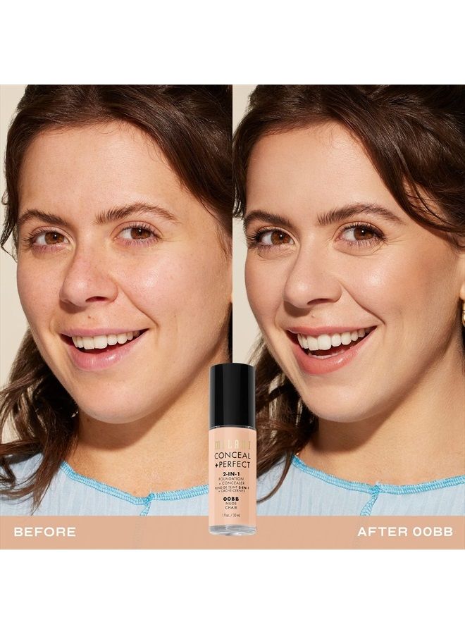 MILANI Conceal + Perfect 2-in-1 Foundation + Concealer - Nude (1 Fl. Oz.) Cruelty-Free Liquid Foundation - Cover Under-Eye Circles, Blemishes & Skin Discoloration for a Flawless Complexion - Image 2