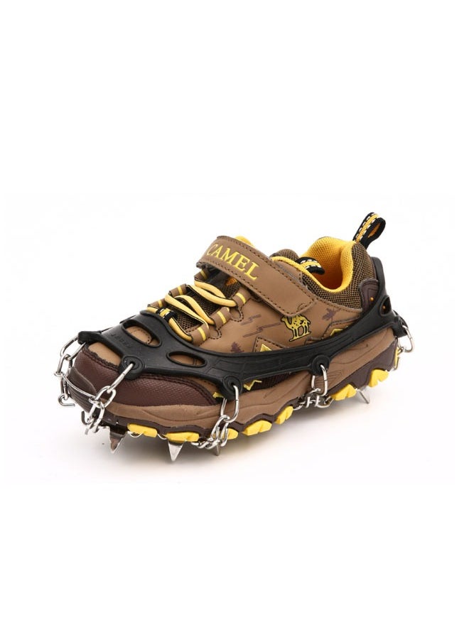 Generic 19 Spikes Crampons for Boots Shoes Women Men Anti Slip Stainless Steel Spikes Safe Protect for Hiking Fishing Walking Climbing Mountaineering(Orange M)  - Image 4