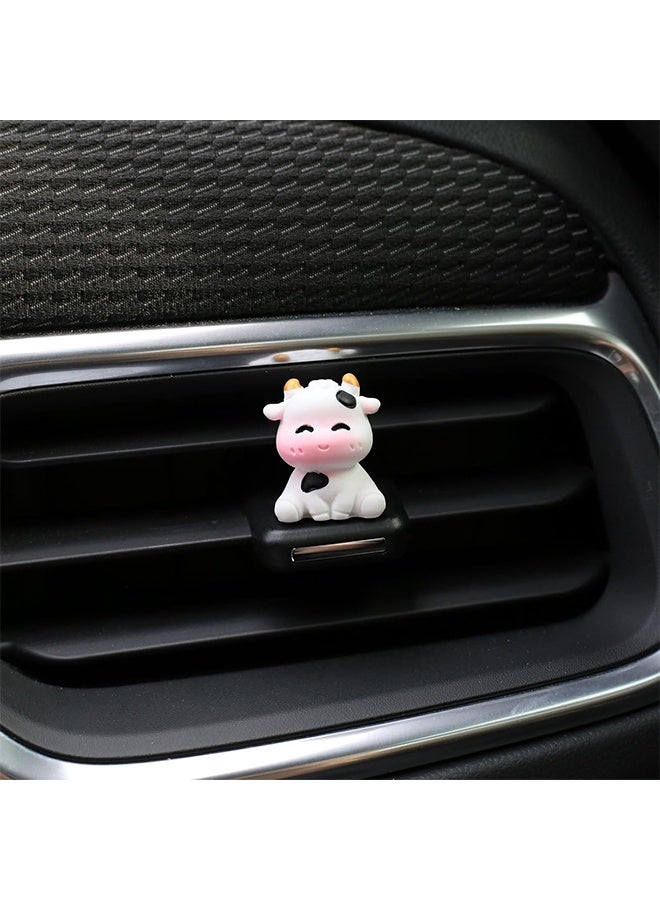 GIFT 6 Pcs Mini Cows Car Accessories, Cow Print Dashboard Decorations & Rear View Mirror Ornaments, Cute Car Decor for Women Girl - Image 4