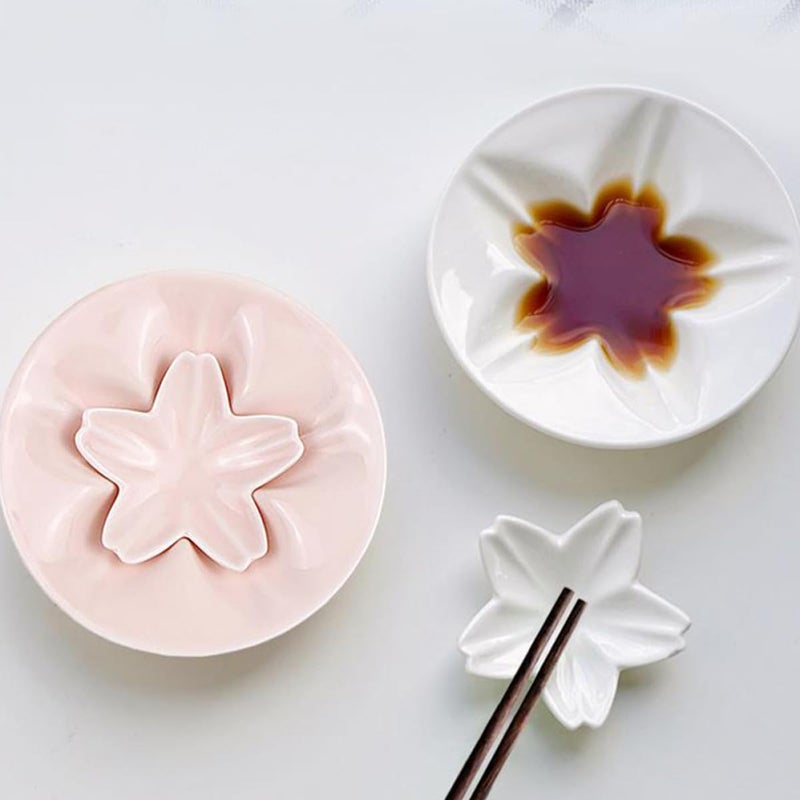 White Ceramic Chopstick Rest Set Japanese Style Dish Saucer Tableware - Image 4
