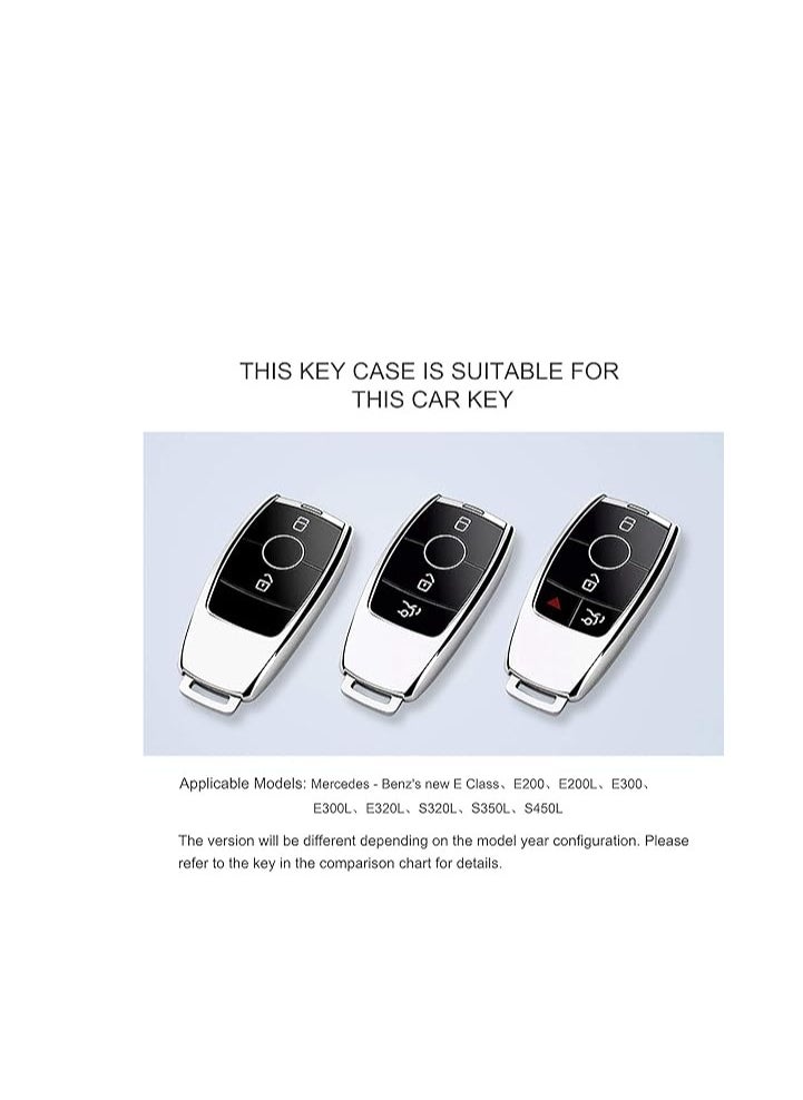 OUYoo OUYoo Car Key Case Suitable for Mercedes Benz, Key Case Cover for E Class 2017 S Class 2018 TPU Silicone Leather Texture Protective Case,Bring a key chain.（Green）  - Image 2