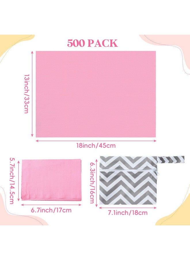Vercraft 500 Pcs 18'' x 13'' Disposable Changing Pad Liners with Baby Diaper Caddy Bag 2 Ply Disposable Leak Proof Paper Liners for Surface Protection Disposable Diaper Pads for Baby Changing Station - Image 2