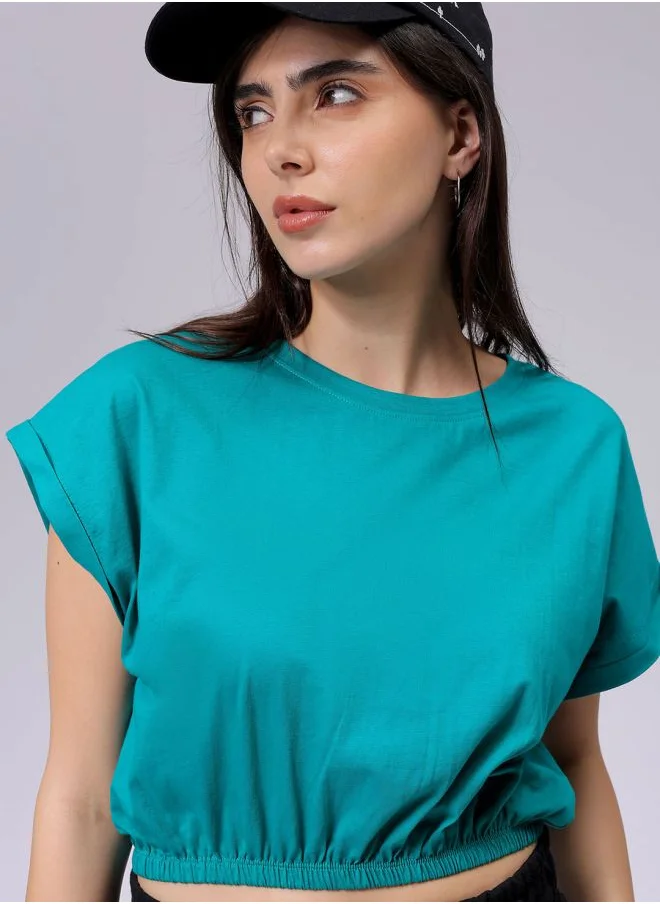 Freehand Women Regular Fit Casual Solid Crop Top