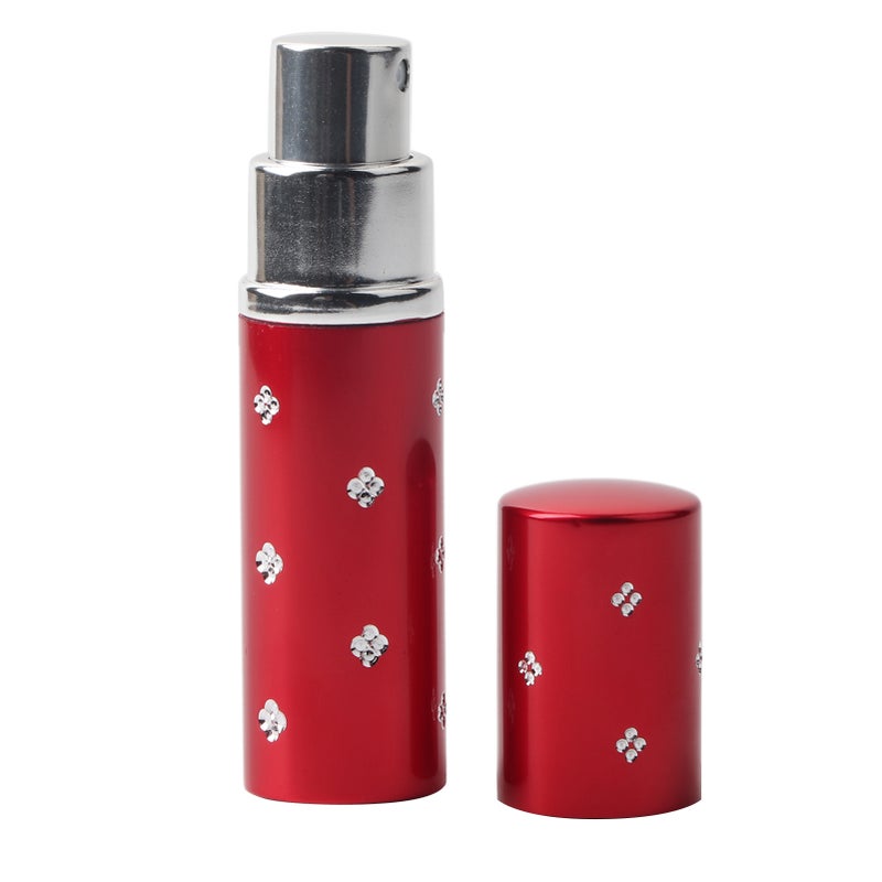 زجرة عطر ألومنيوم قابلة لإعادة تعبئة سعة 10 مل - مزيل عطر فارغ محمول مع مضخة - بلون أحمر - Image 1