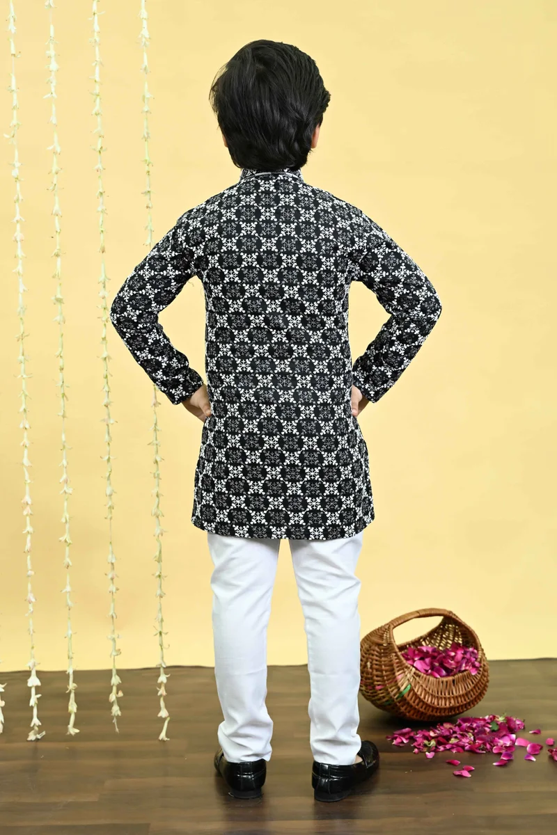 BT DEZINES Black Kurta Pajama Set for Boys