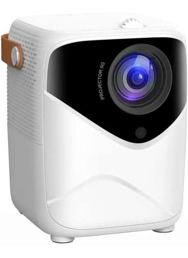 Umiio Smart Screen Projector: 5G WiFi, Bluetooth, Quadrangle Trapezoid Design, 1080P Android Projection for Movies, Music, TV, and Gaming (A009-Q1, White)  - Image 1