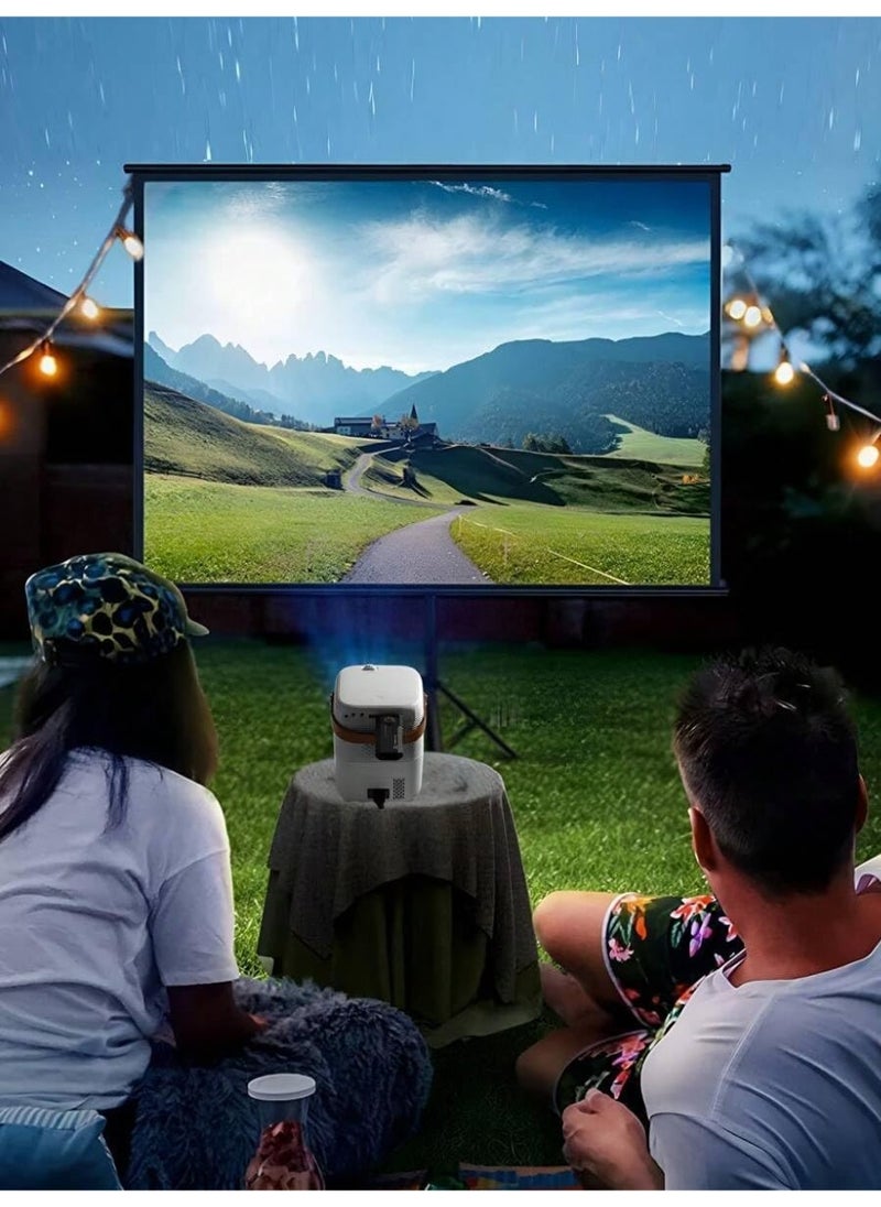 Umiio Smart Screen Projector: 5G WiFi, Bluetooth, Quadrangle Trapezoid Design, 1080P Android Projection for Movies, Music, TV, and Gaming (A009-Q1, White)  - Image 3