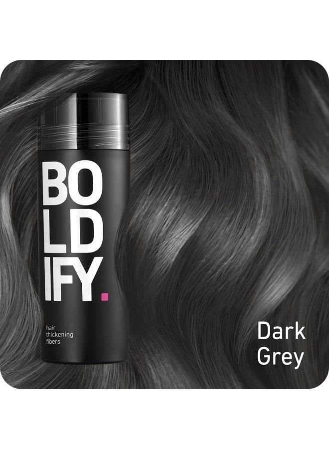 Boldify ألياف شعر BOLDIFY للشعر الخفيف (رمادي داكن) غير قابلة للاكتشاف - زجاجة 56 جرام - تخفي تساقط الشعر تمامًا في 15 ثانية - مكثف شعر للشعر الناعم للنساء والرجال - Image 3
