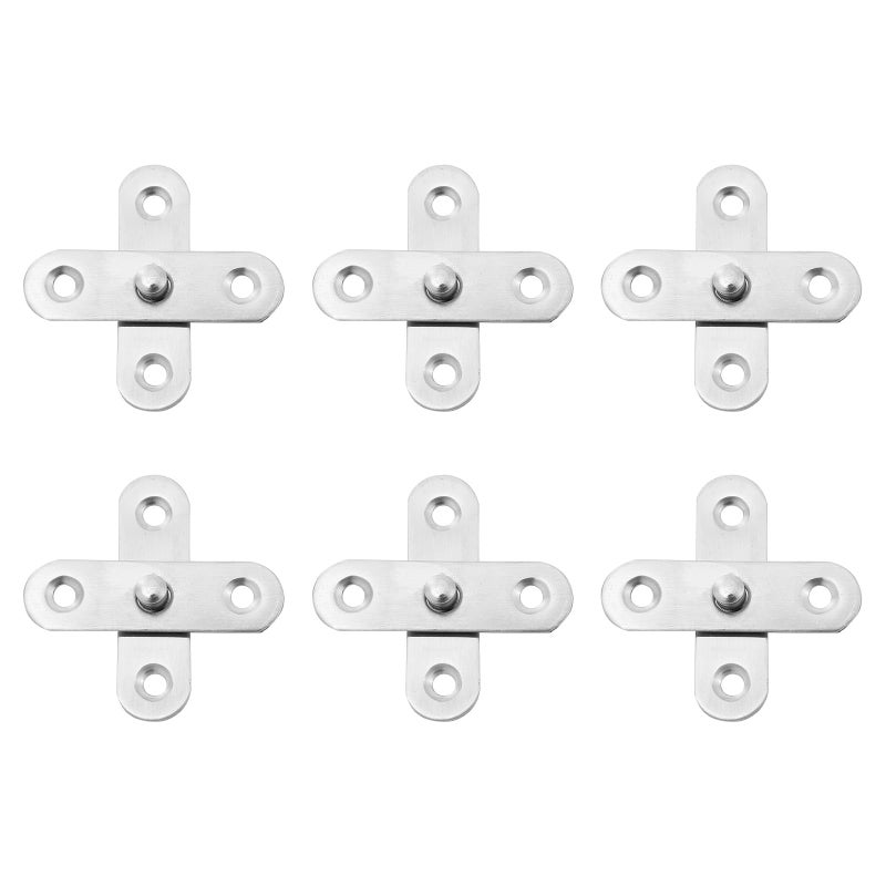 6Pcs Stainless Steel Hidden Pivot Hinges Adjustable For Door Window Cabinet - Image 2