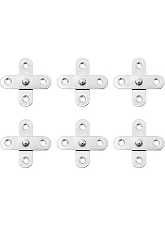 6Pcs Stainless Steel Hidden Pivot Hinges Adjustable For Door Window Cabinet - Image 1